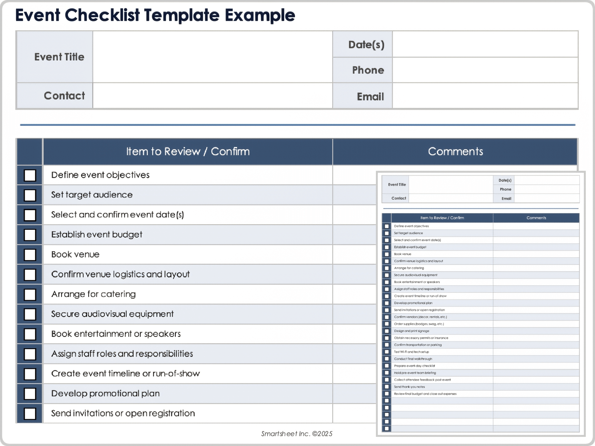 Permit Follow Up Checklist Template - free event planning templates