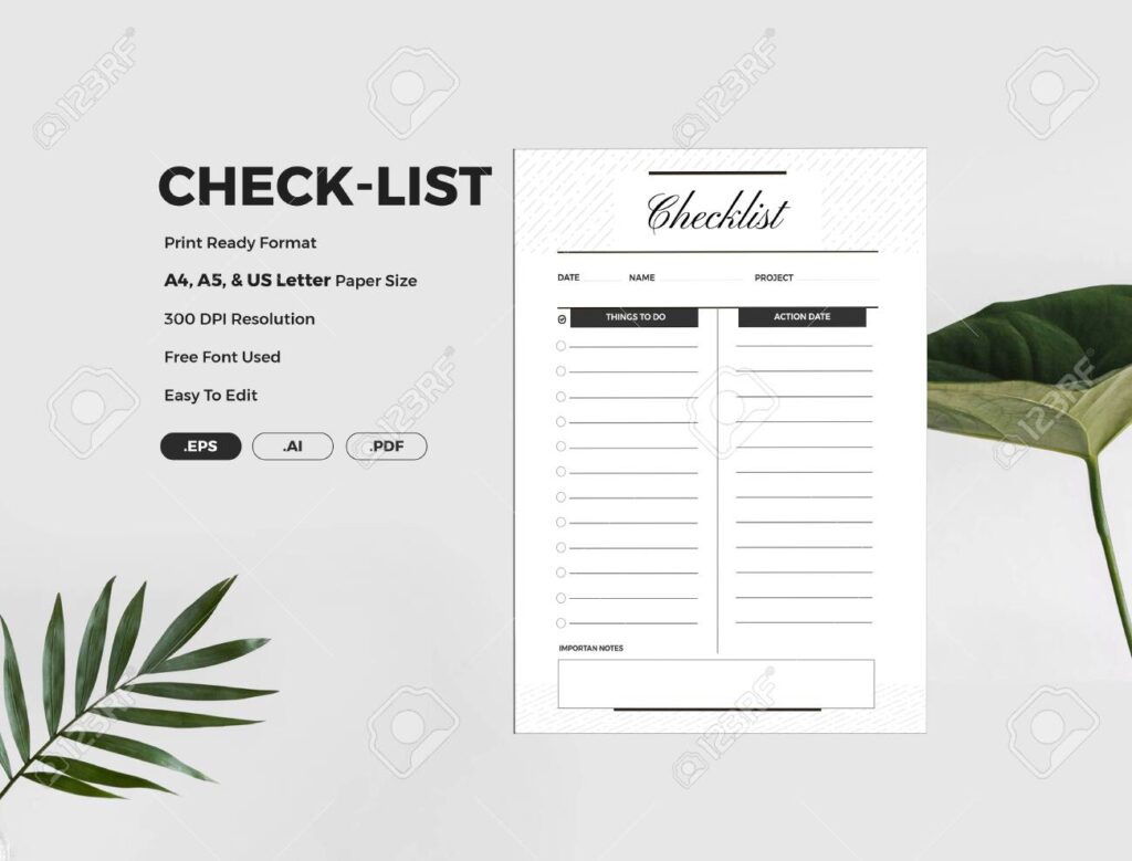 photo 128949442 the beautiful check list template where you will have clear clarification before preparing