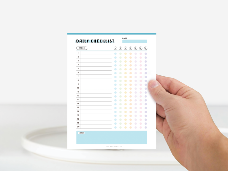 Planner Task With Checklist Inside - printable daily checklist daily task planner template