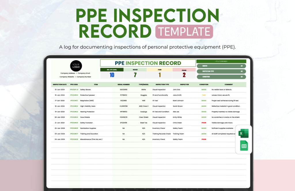 ppe inspection record