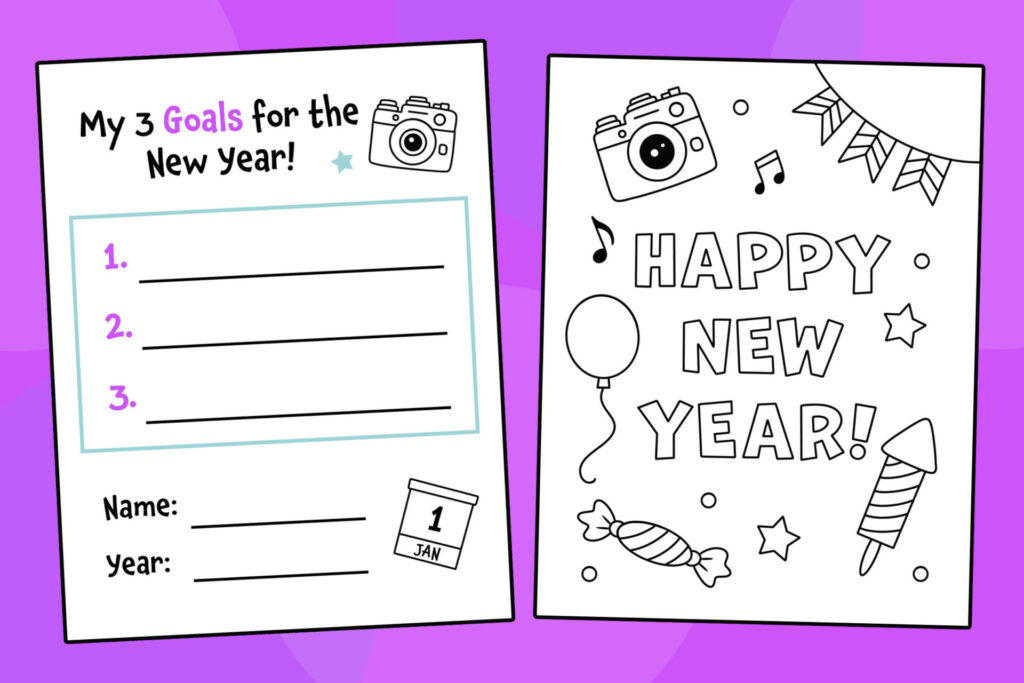 Preschool New Year's Worksheet - free preschool activities for new years