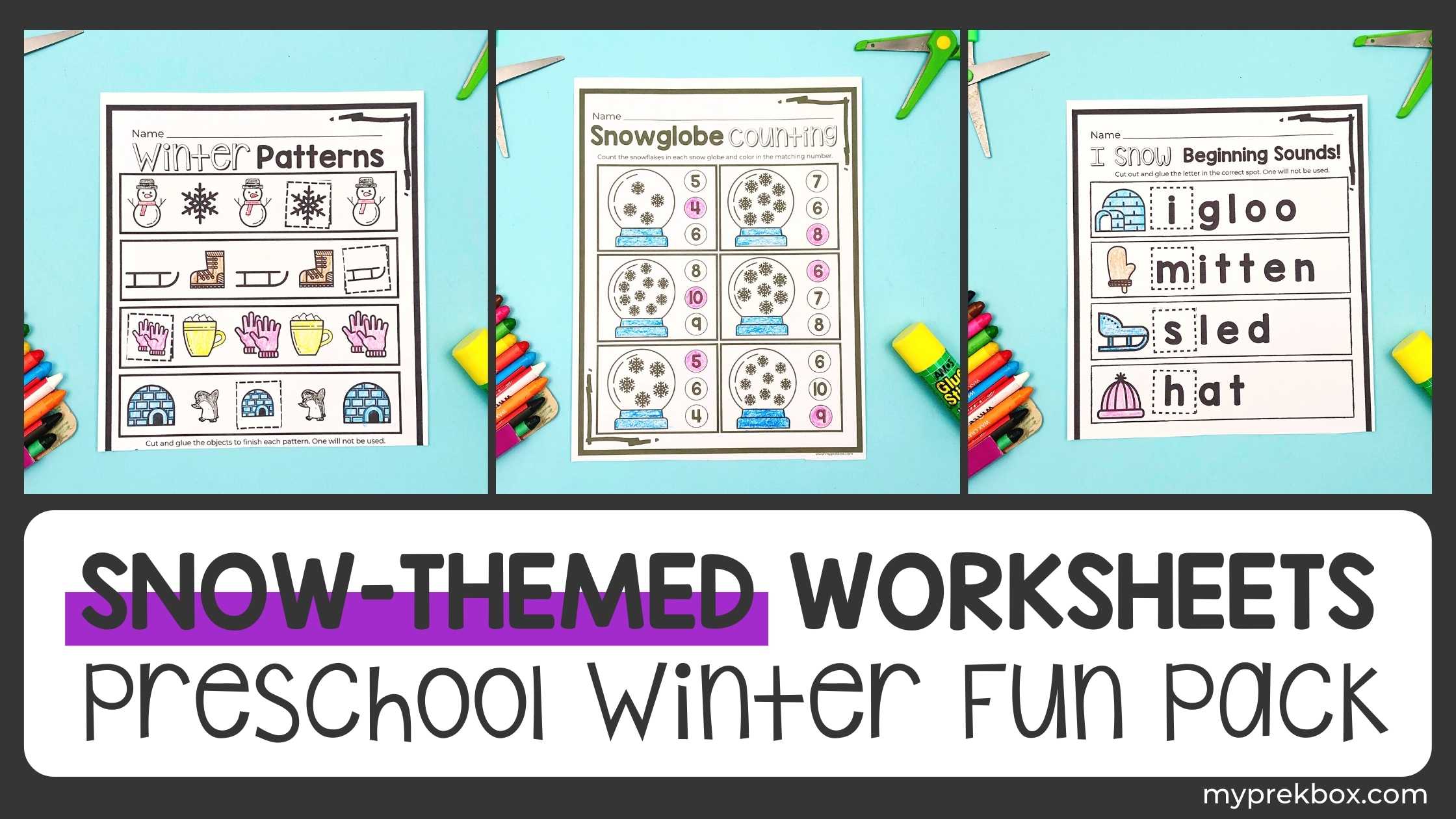 Preschool Winter Worksheets For Kindergarten - snow preschool fun pack sneak peak of our preschool winter worksheets