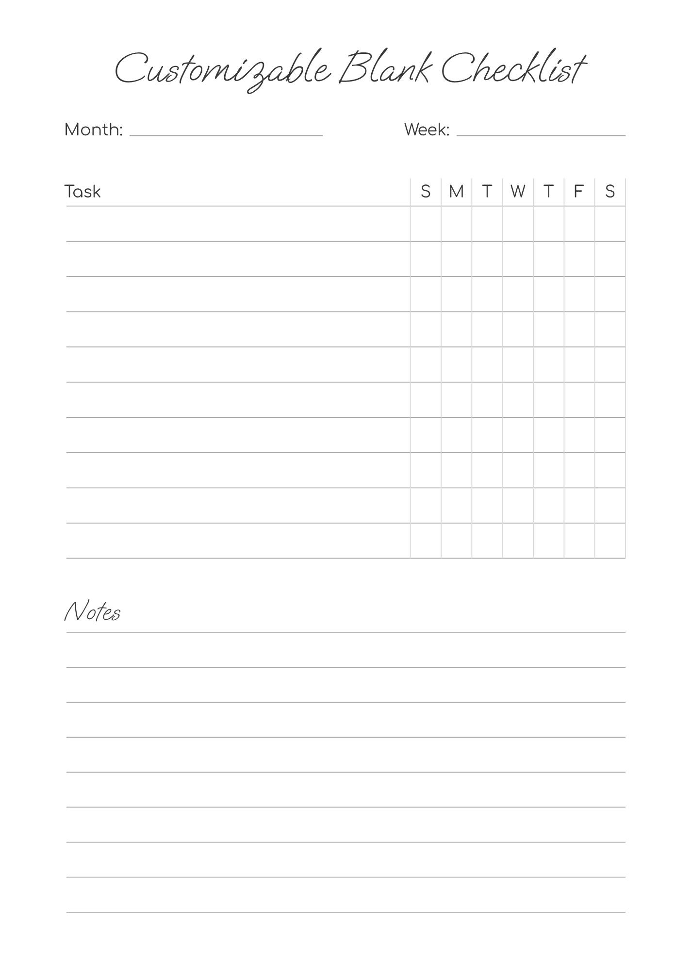 Printable Blank Check List Tofo - customizable blank checklist free google docs template