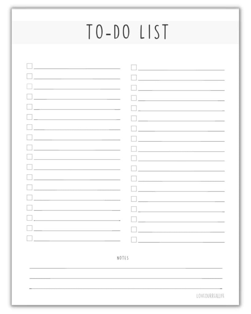 printable checklist
