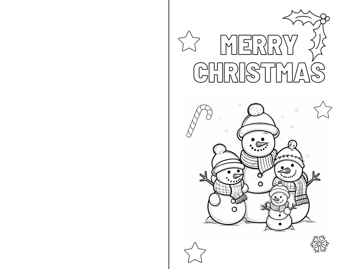Printable Christmas Cards To Color - Christmas Cards to Color | Printable Christmas Card to Color | Color ...