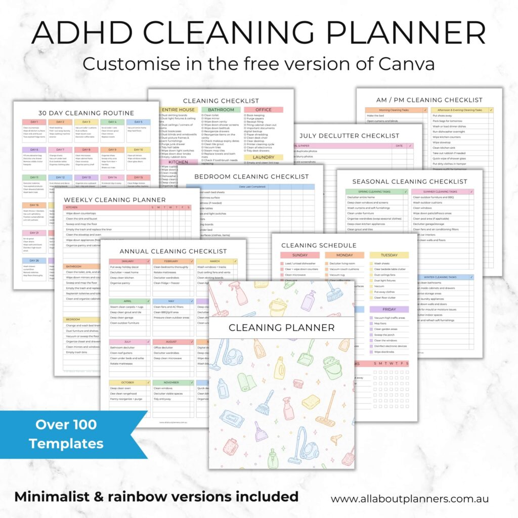 printable cleaning planner you can edit in canva and a free weekly cleaning checklist printable cleaning planner you can edit in canva and a free weekly cleaning checklist