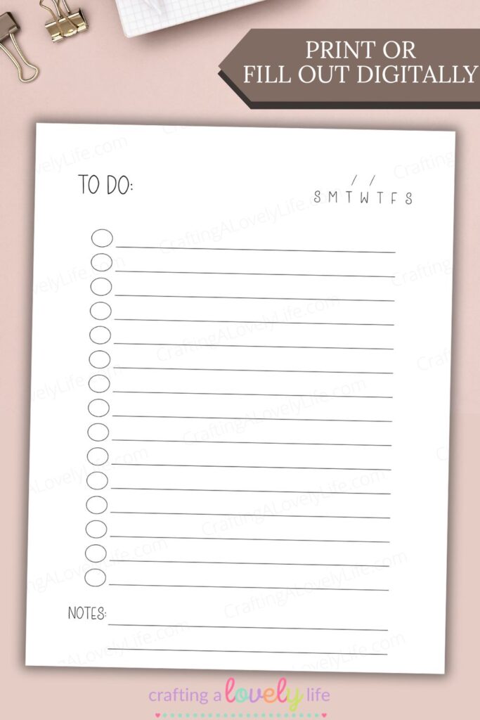 printable daily to do list template free