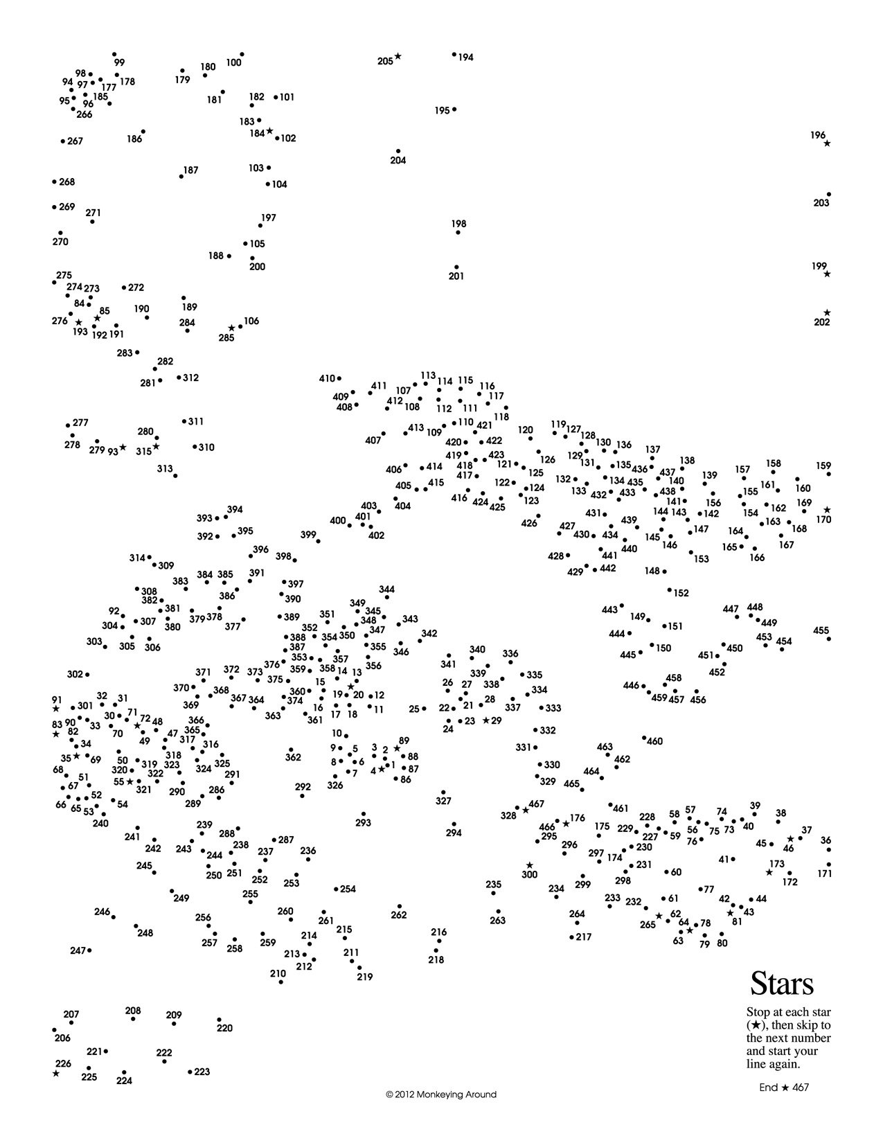 Printable Hard Connect The Dots - Advanced Connect The Dots Printable