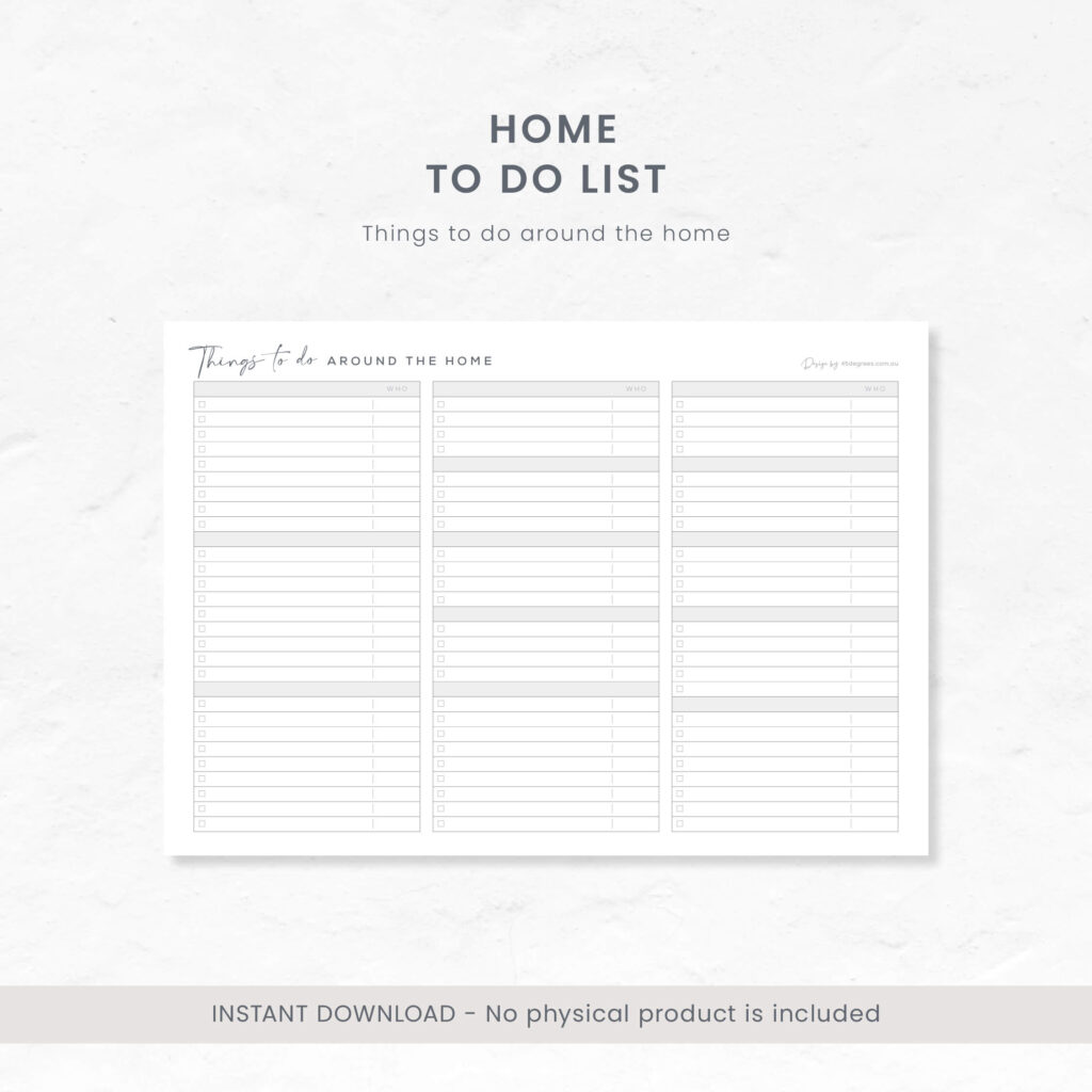 printable home to do list