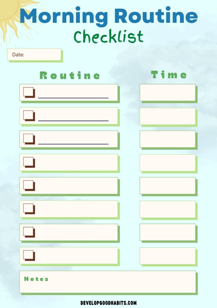 printable morning routine printable morning routine