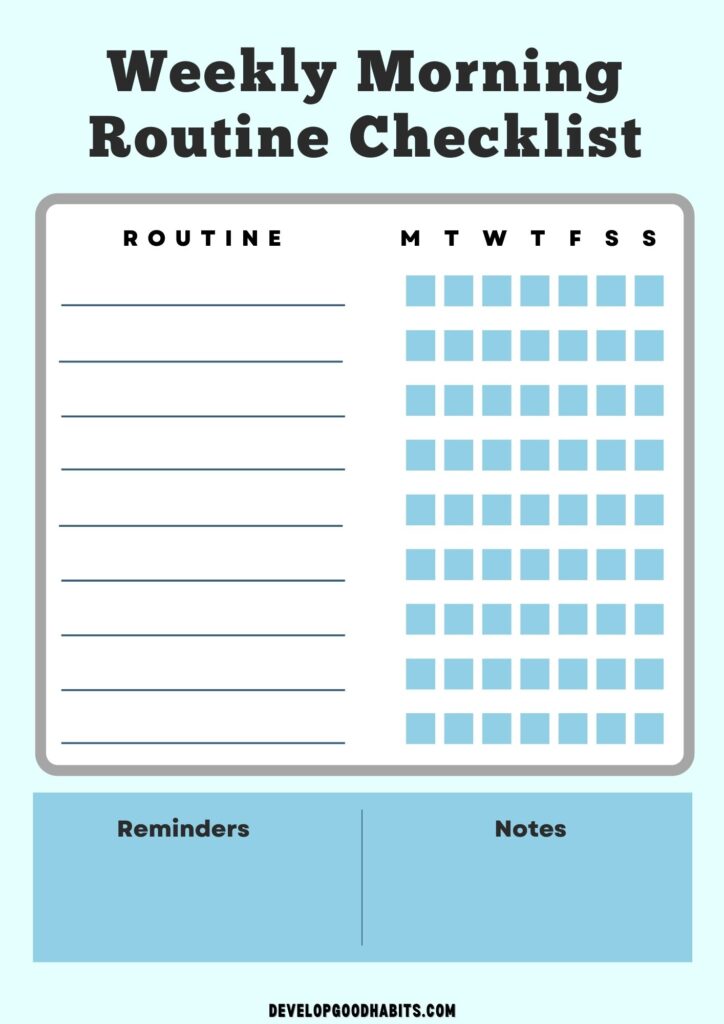 printable morning routine printable morning routine