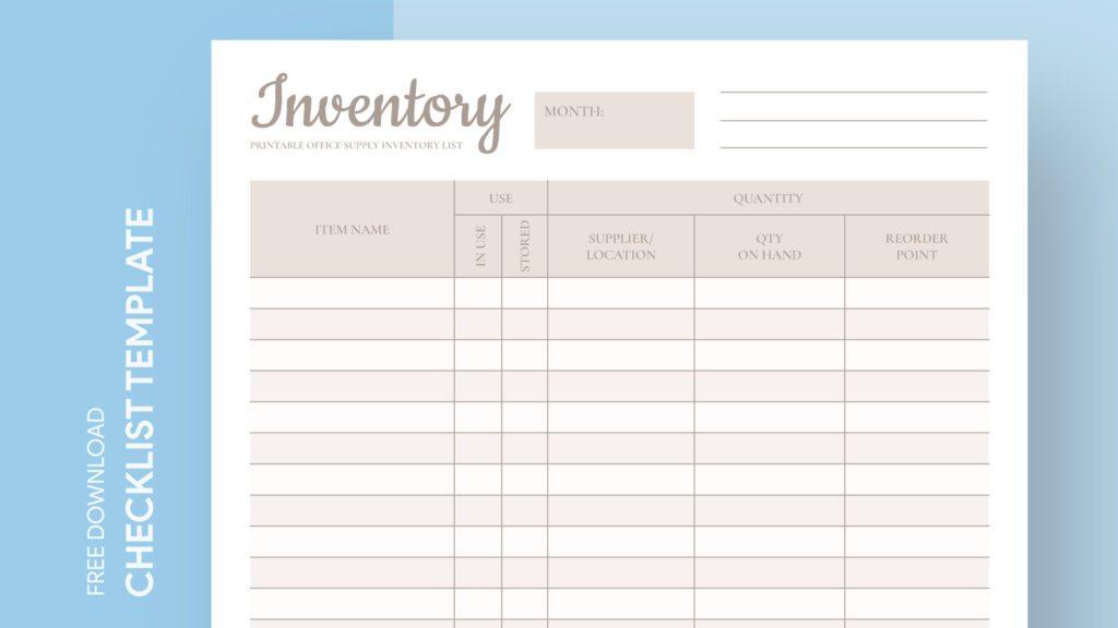 printable office supply inventory list free google docs template printable office supply inventory list free google docs template