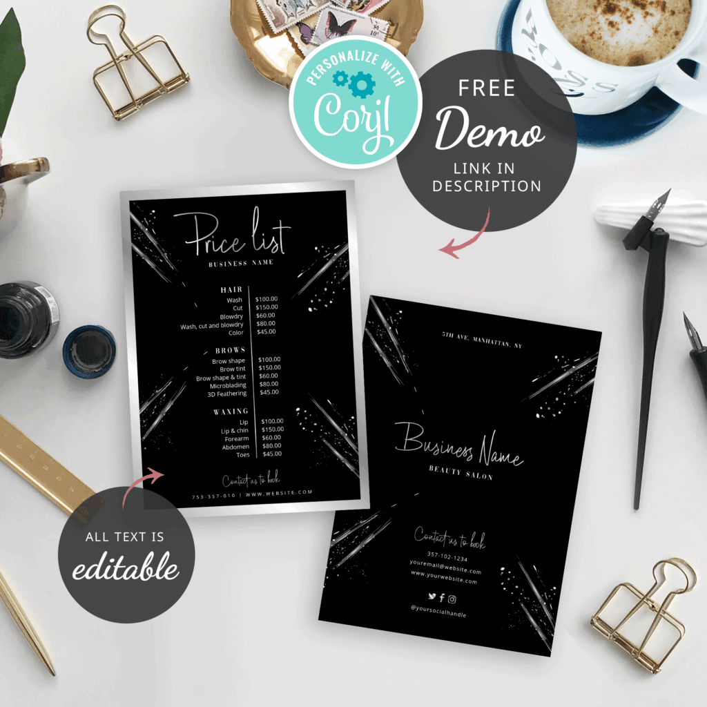 printable price list template make a price list for your business printable price list template make a price list for your business