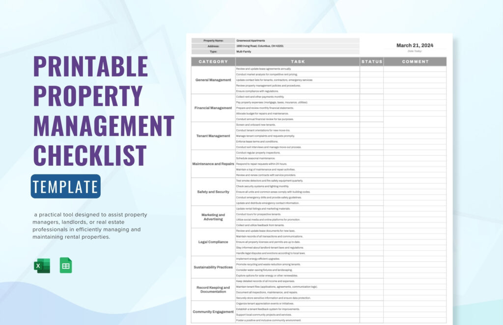 printable property management checklist printable property management checklist