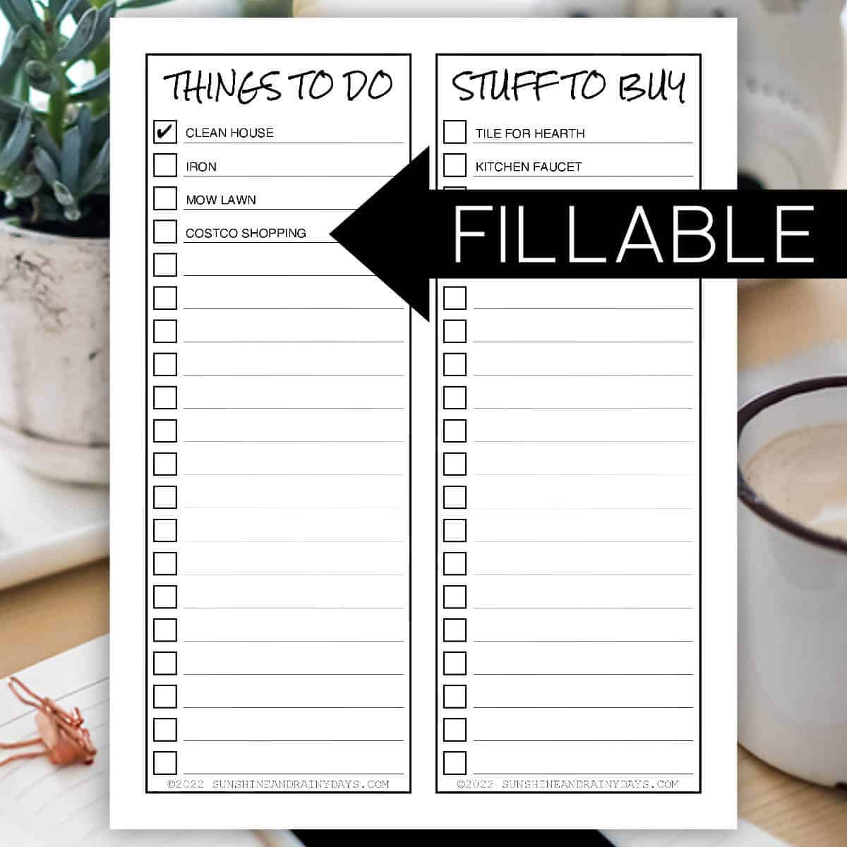 Printable Things To Do Checklist - fillable things to do checklist
