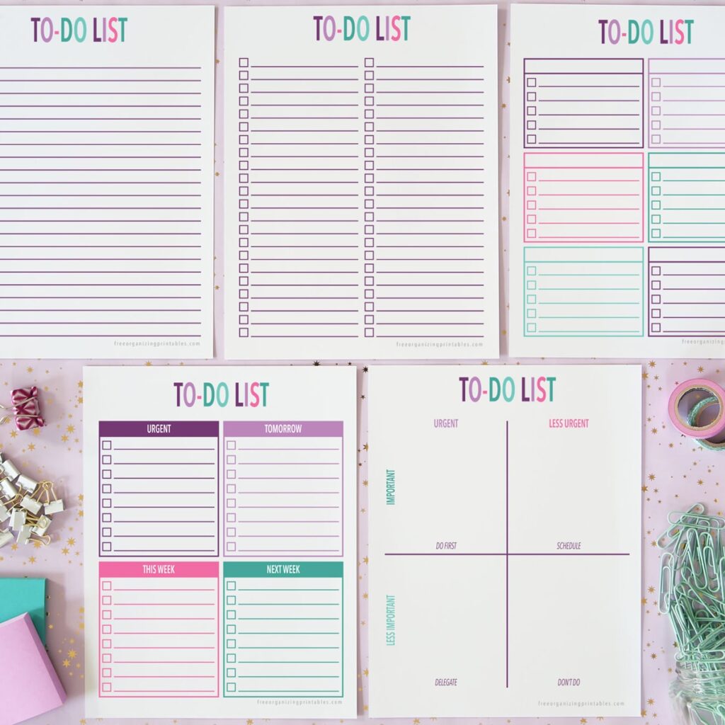printable to do list template