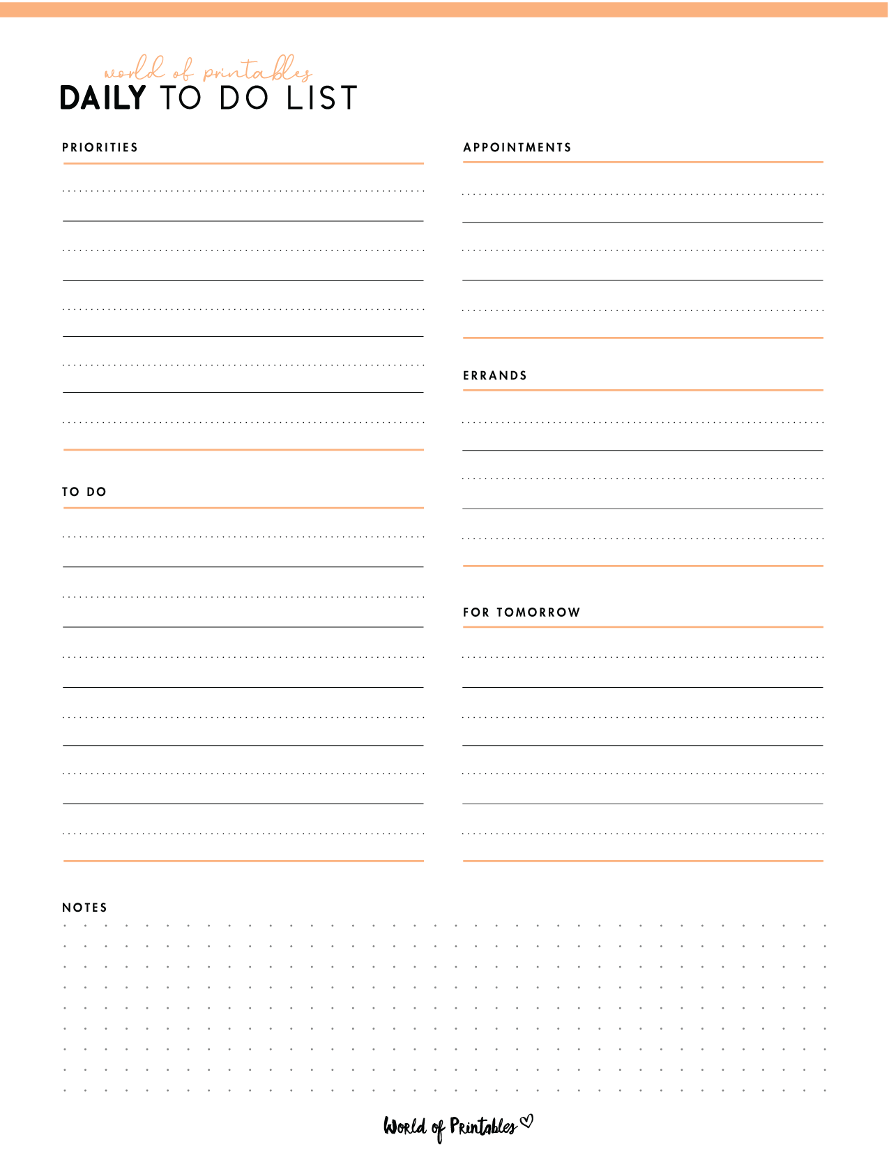 Printable To Do List Template For Word - free printable daily to do list template