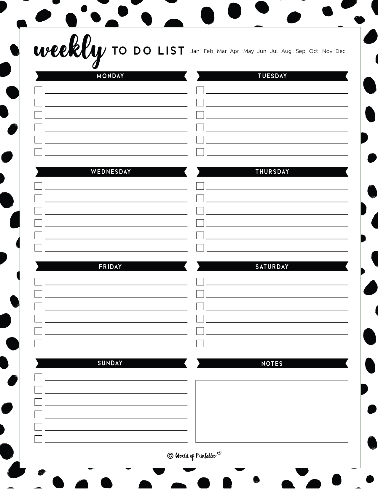 Printables Things To Do List Template - weekly to do list template