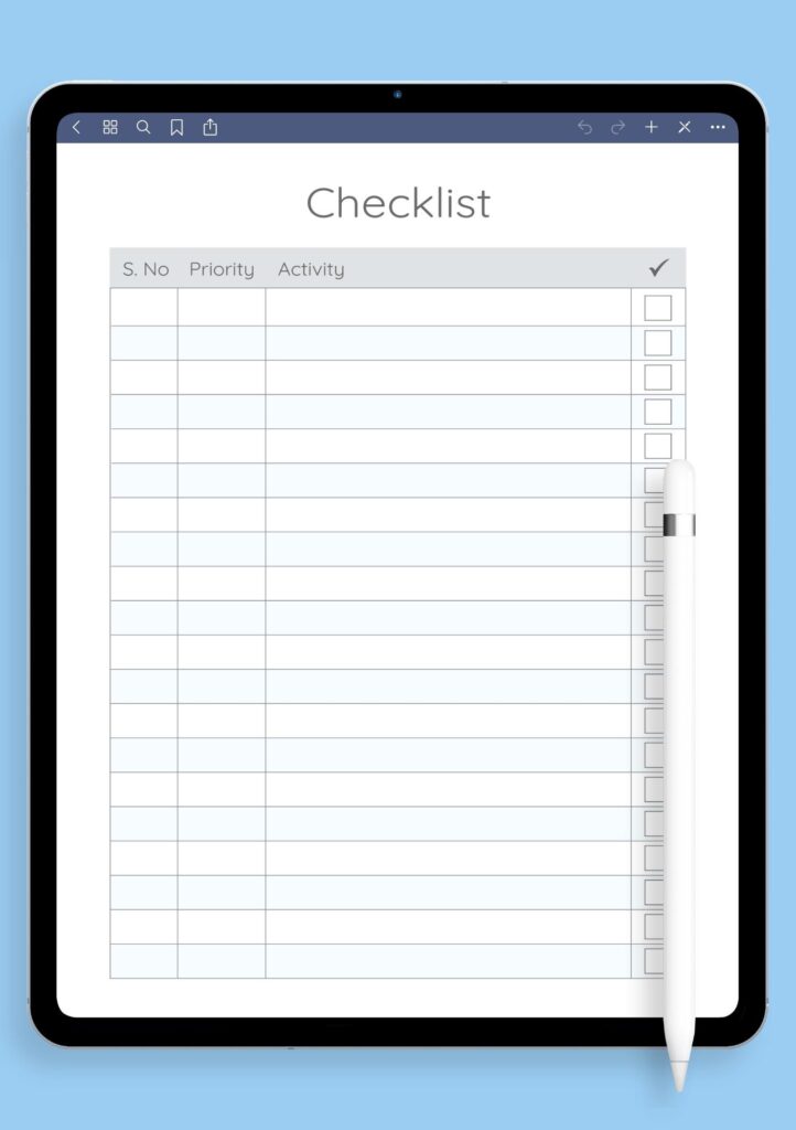 priority checklist