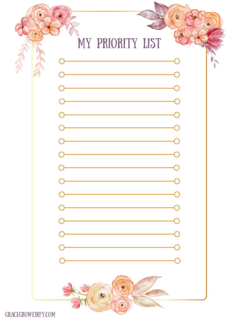 priority list printable priority list printable