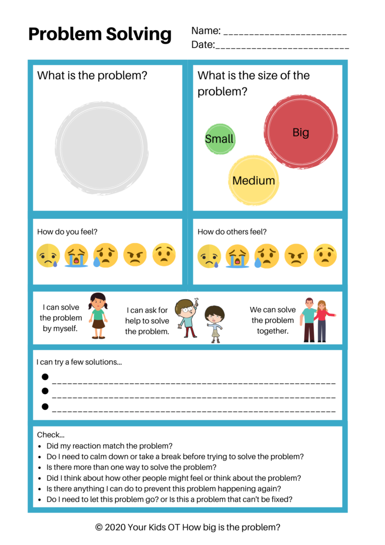 Problem Solving Worksheets For Kids