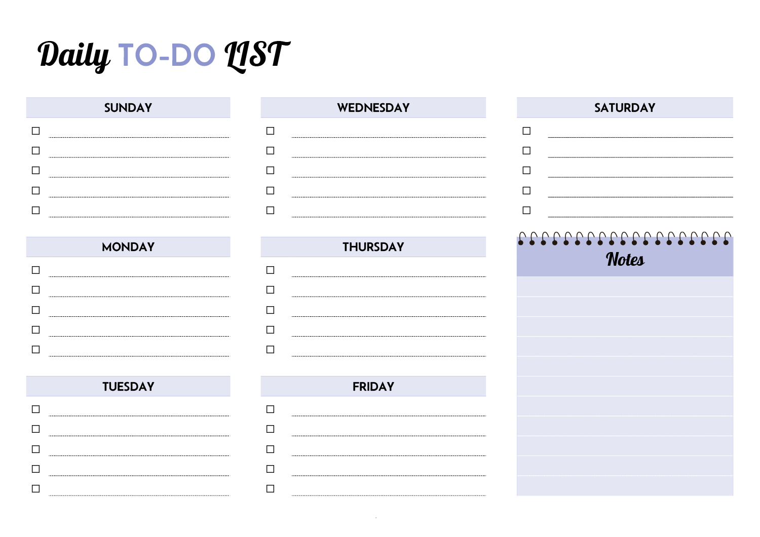 Professional Daily To Do List Template - simple daily to do list template