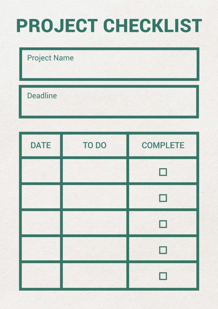 Project Checklist Template For Kids - checklist maker