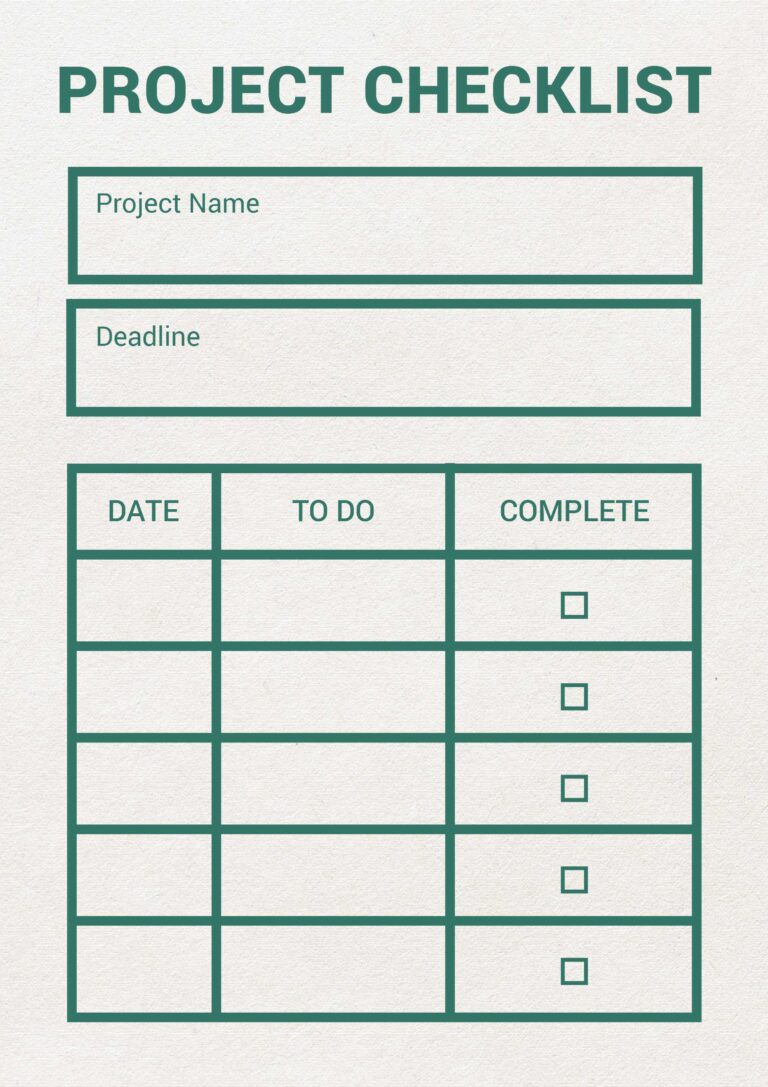 Project Checklist Template For Kids - checklist maker