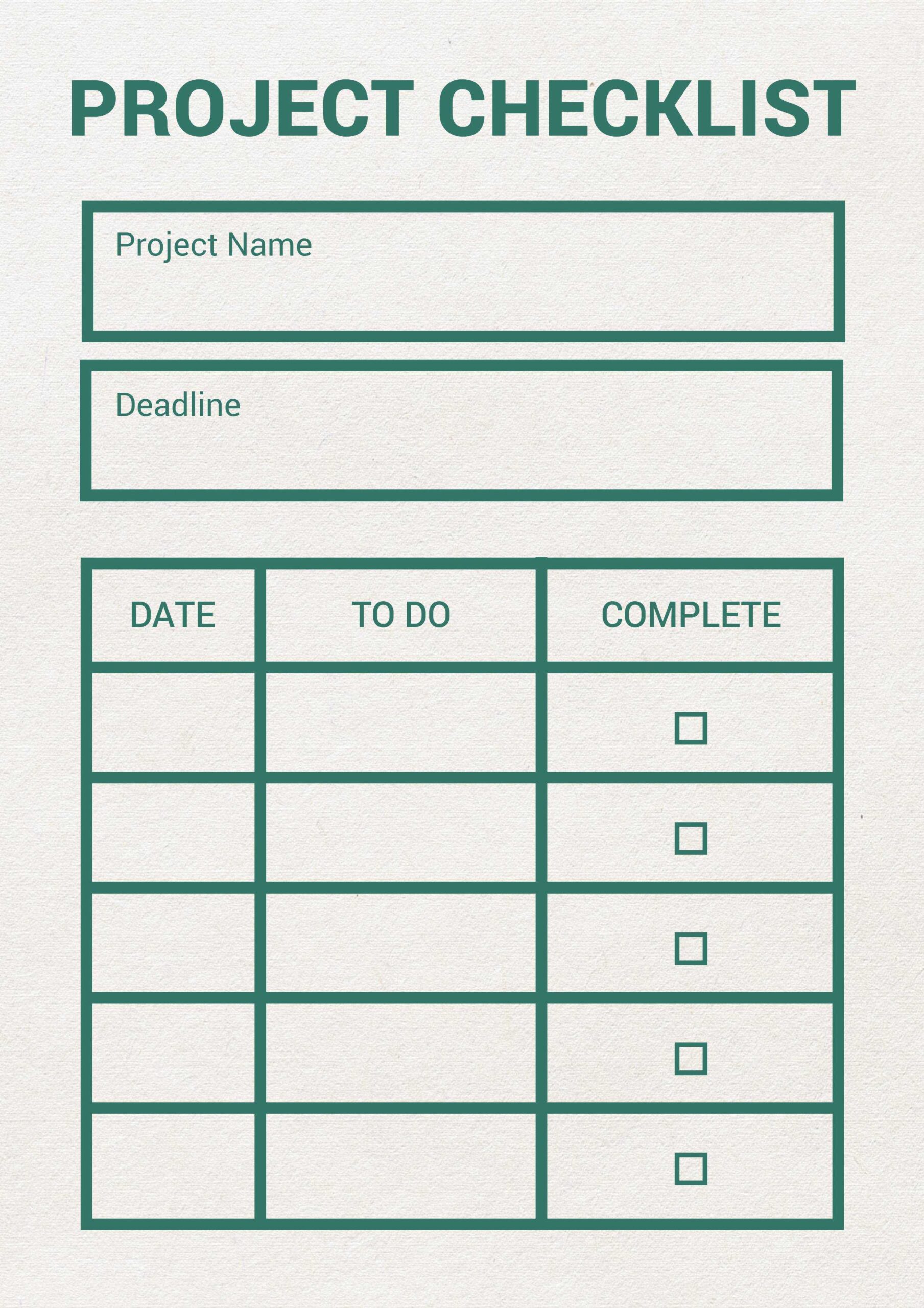 Project Checklist Template For Kids - checklist maker