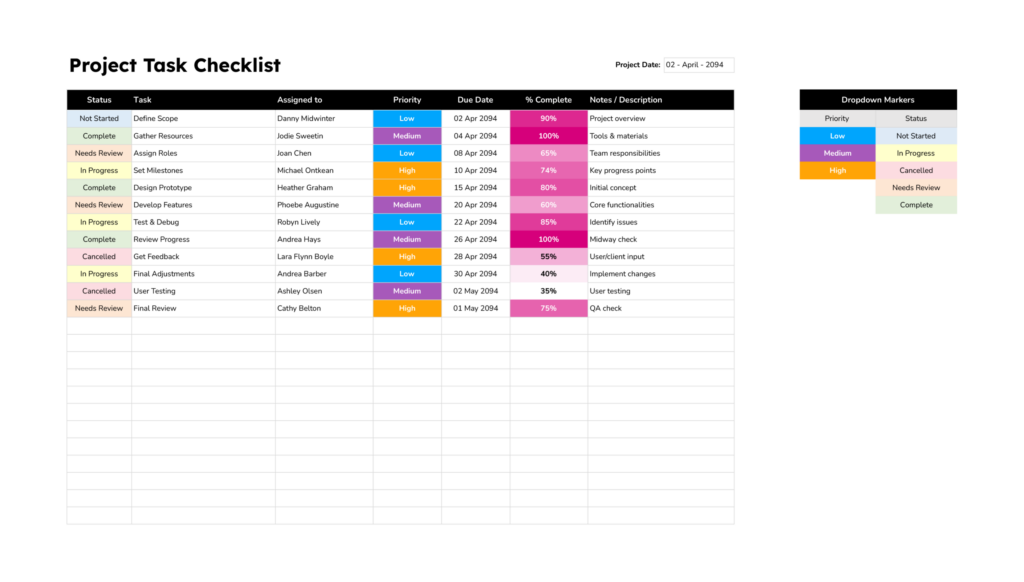 Project Checklist Template Free Download – simple project task checklist template Project Checklist Template Free Download - simple project task checklist template