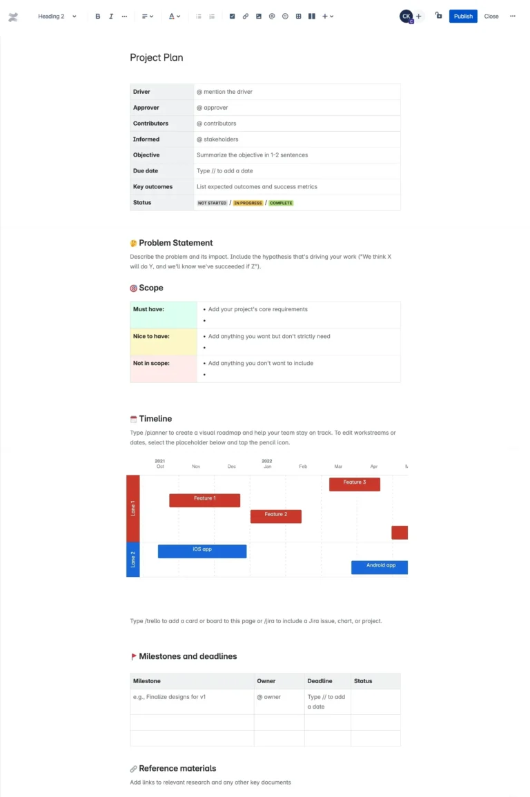 Project Go/No Go Checklist Template - project plan