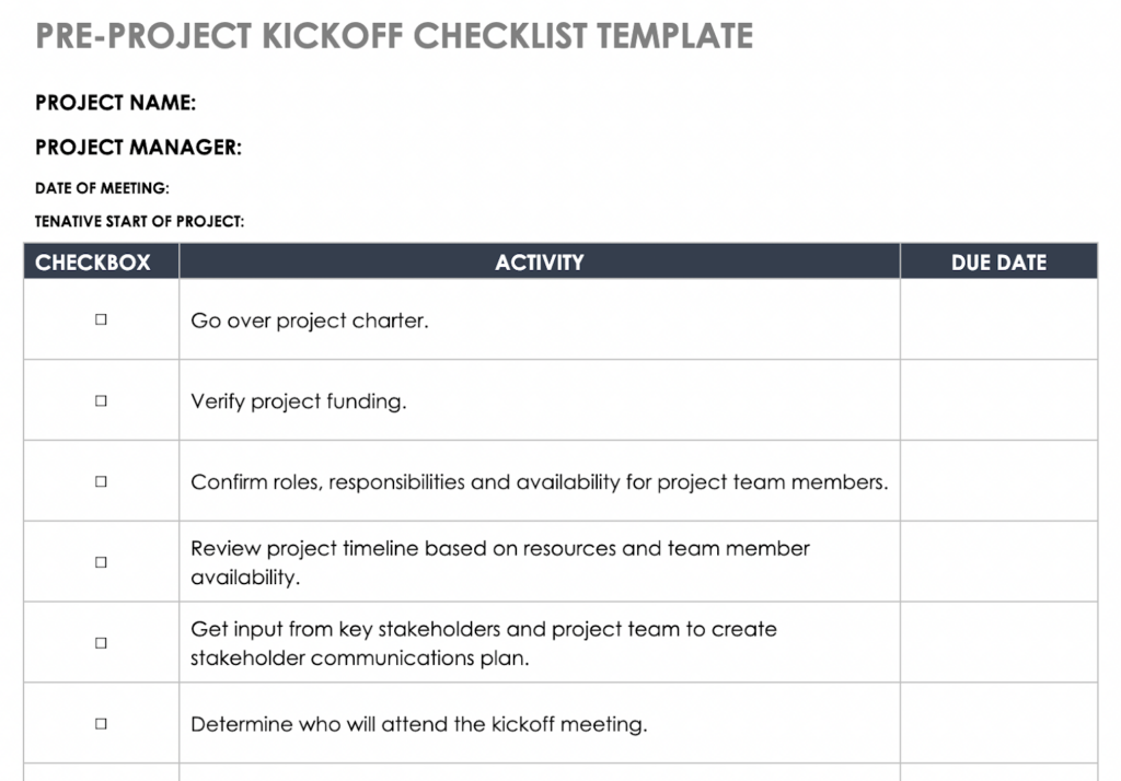 project management templates