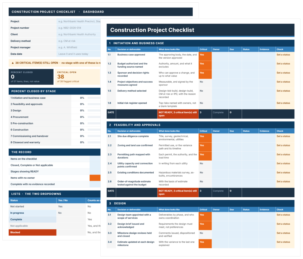 Project Phase Checklist Approval Template - construction project checklist template
