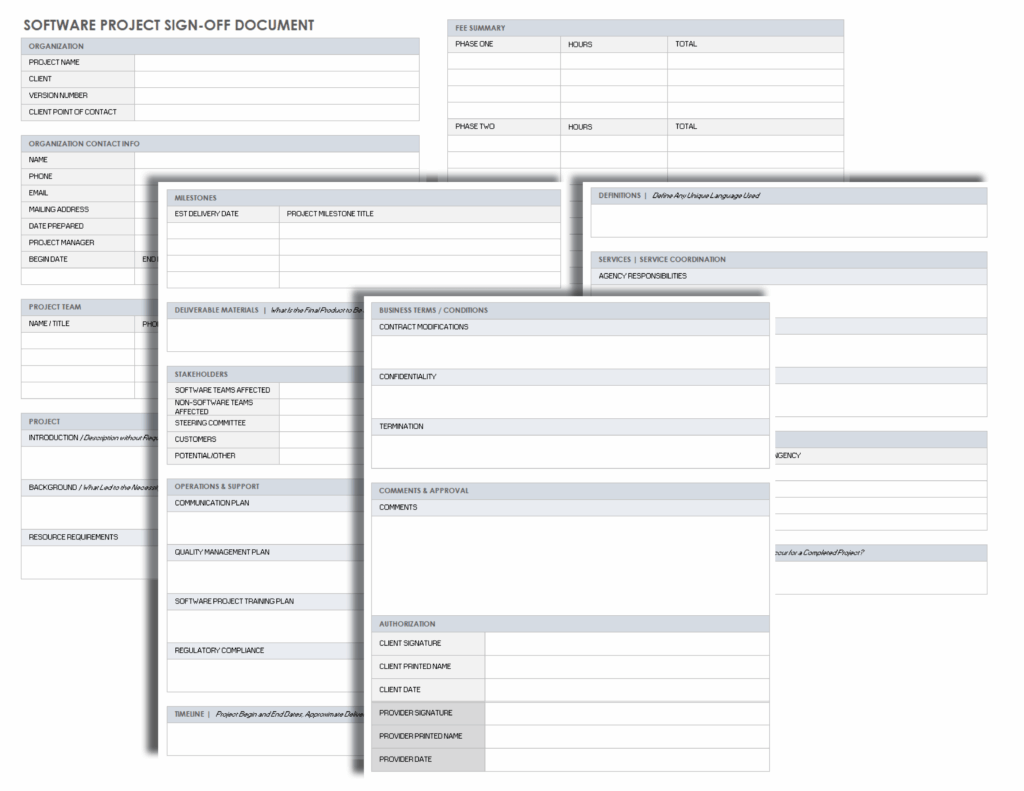 project sign off templates