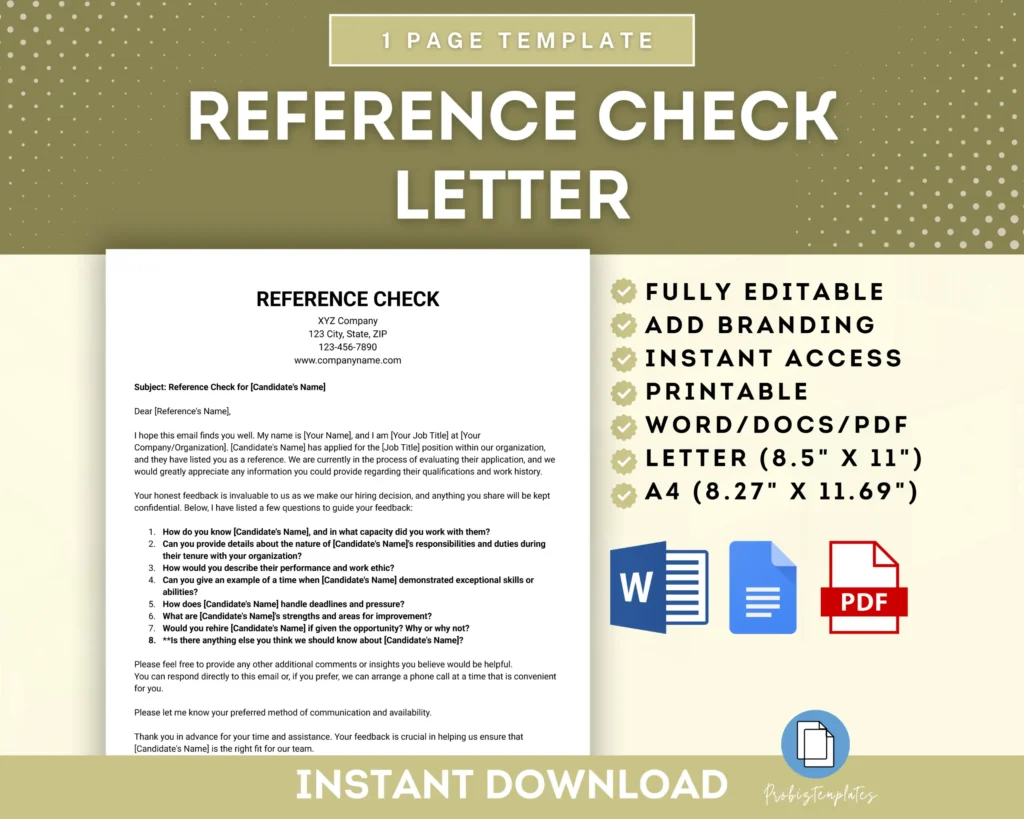 reference check letter reference check letter