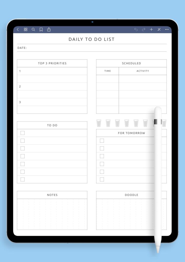 scheduled daily to do list original
