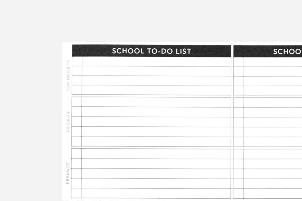 school to do list