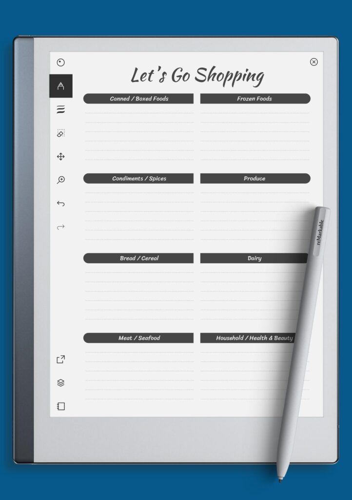 shopping list