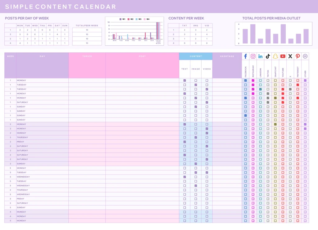 simple content calendar free google sheets template simple content calendar free google sheets template
