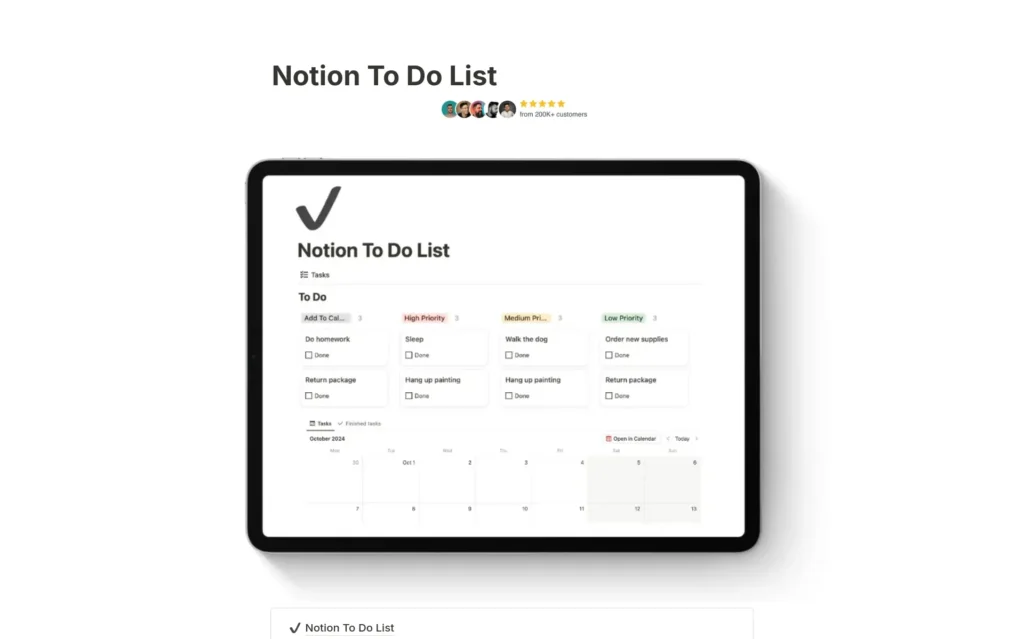 simple to do list