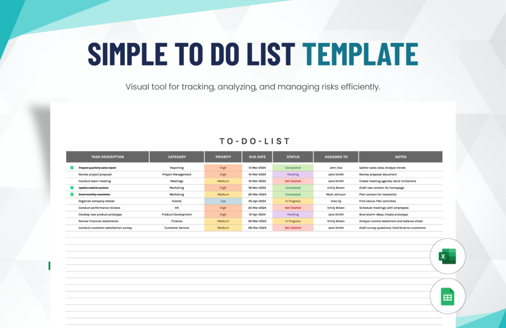simple to do list