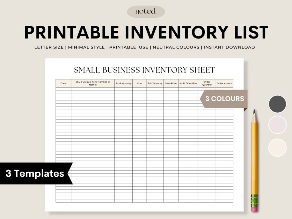 Small Business To Do List Template - printable small business inventory sheet