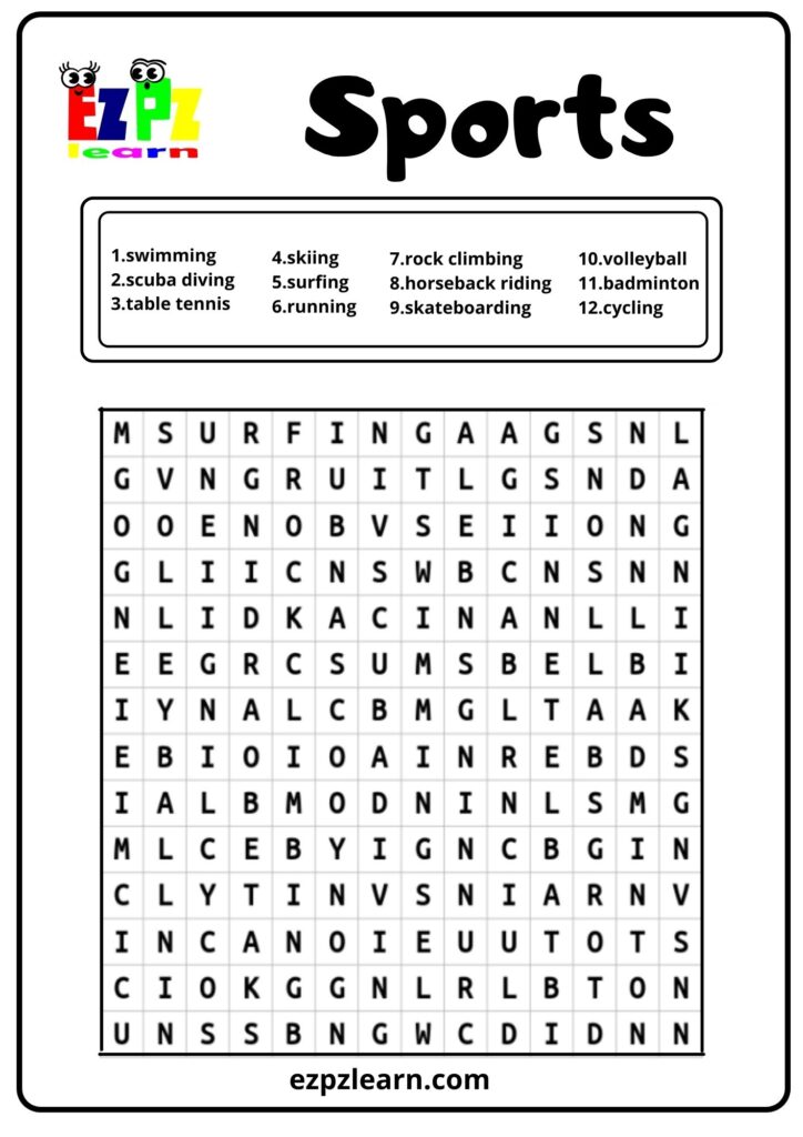 Sports Word Search Free Printable – Printable Sports Word Search – Free Crossword Puzzle Sports Word Search Free Printable - Printable Sports Word Search - Free Crossword Puzzle