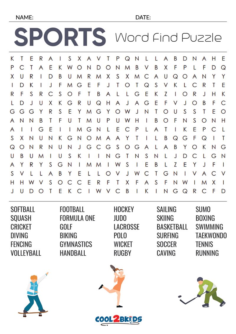 Sports Word Search Puzzles Printable - Word Search Printable Sports