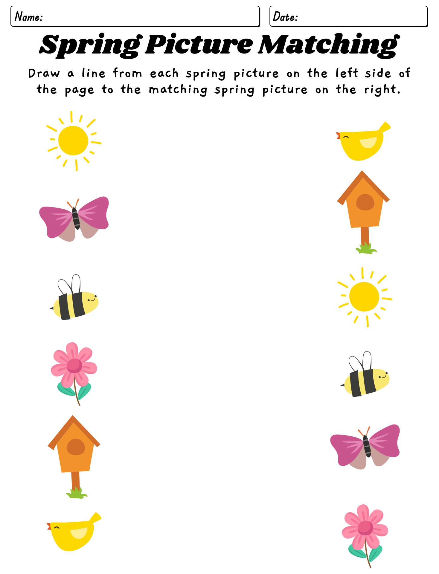 Spring Activities For Kindergarten Worksheets - Download and print Printable Spring Activity Sheets (Free PDF)