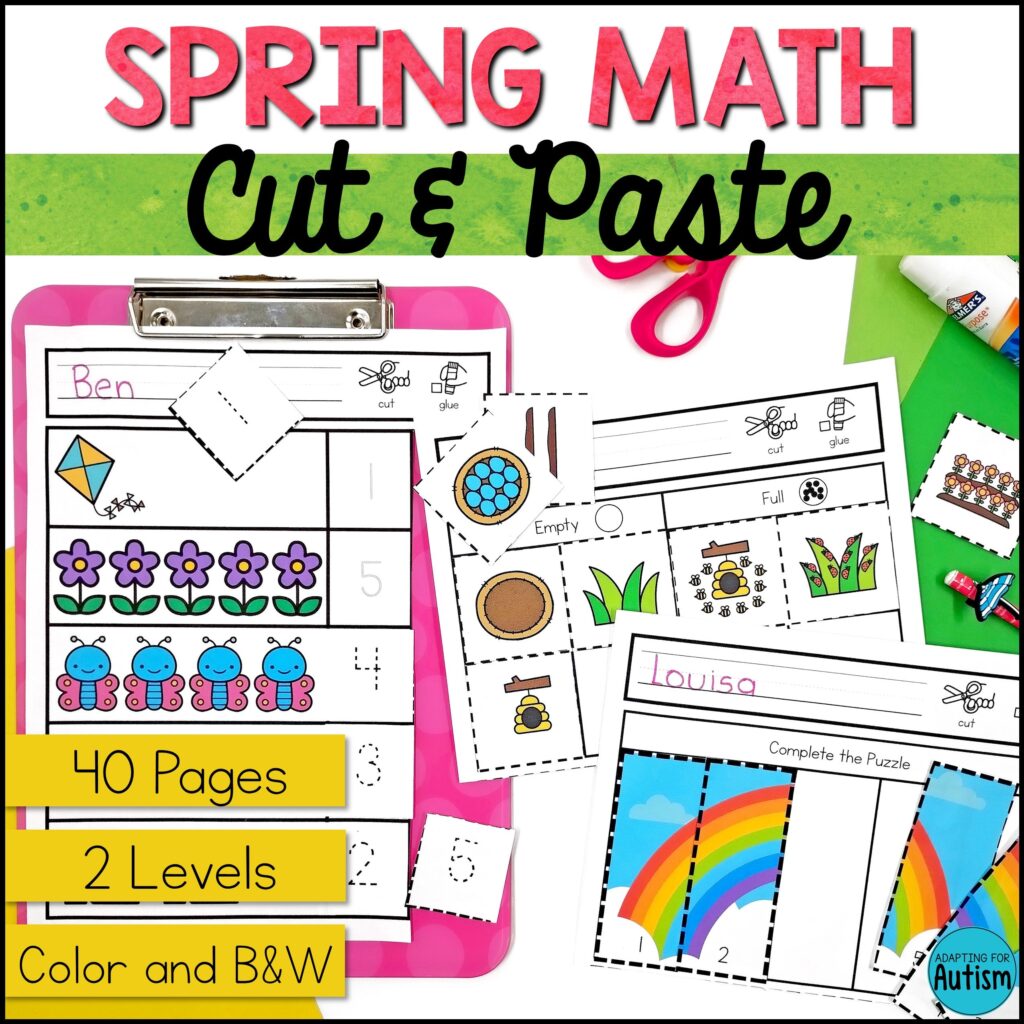 Spring Cut And Paste Worksheets - spring cut and paste math worksheets