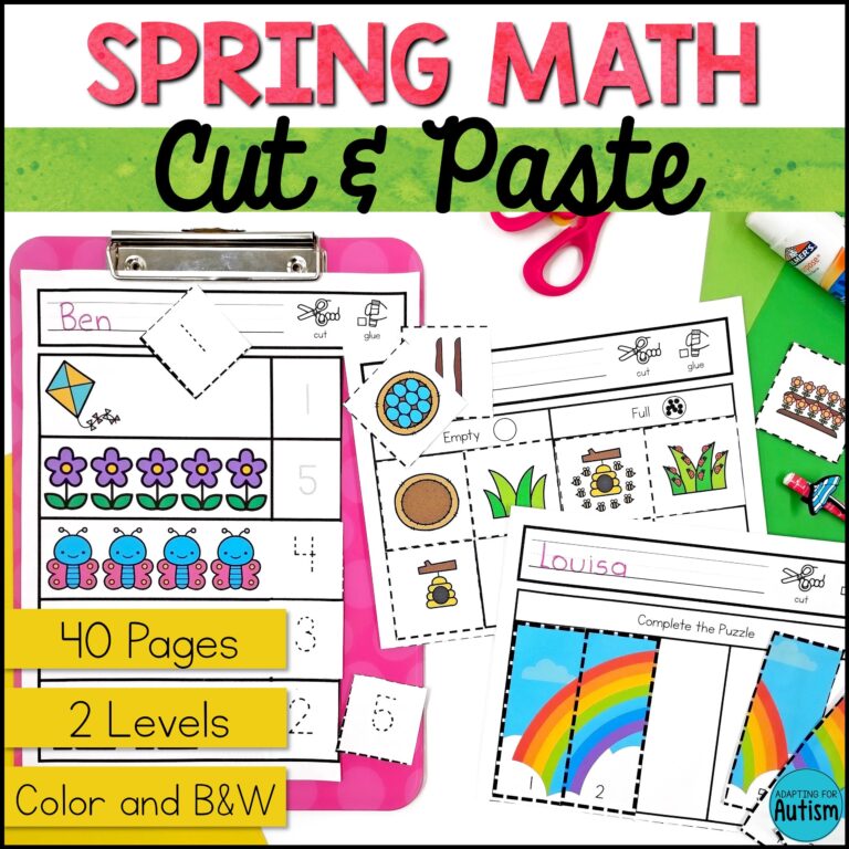 Spring Cut And Paste Worksheets - spring cut and paste math worksheets