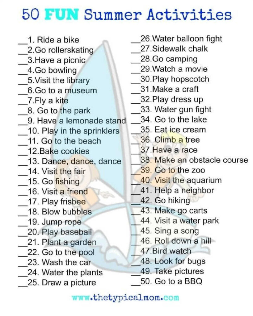 summer to do list