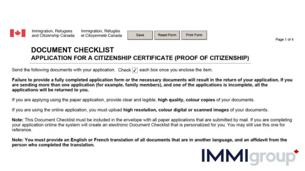 supporting document checklist