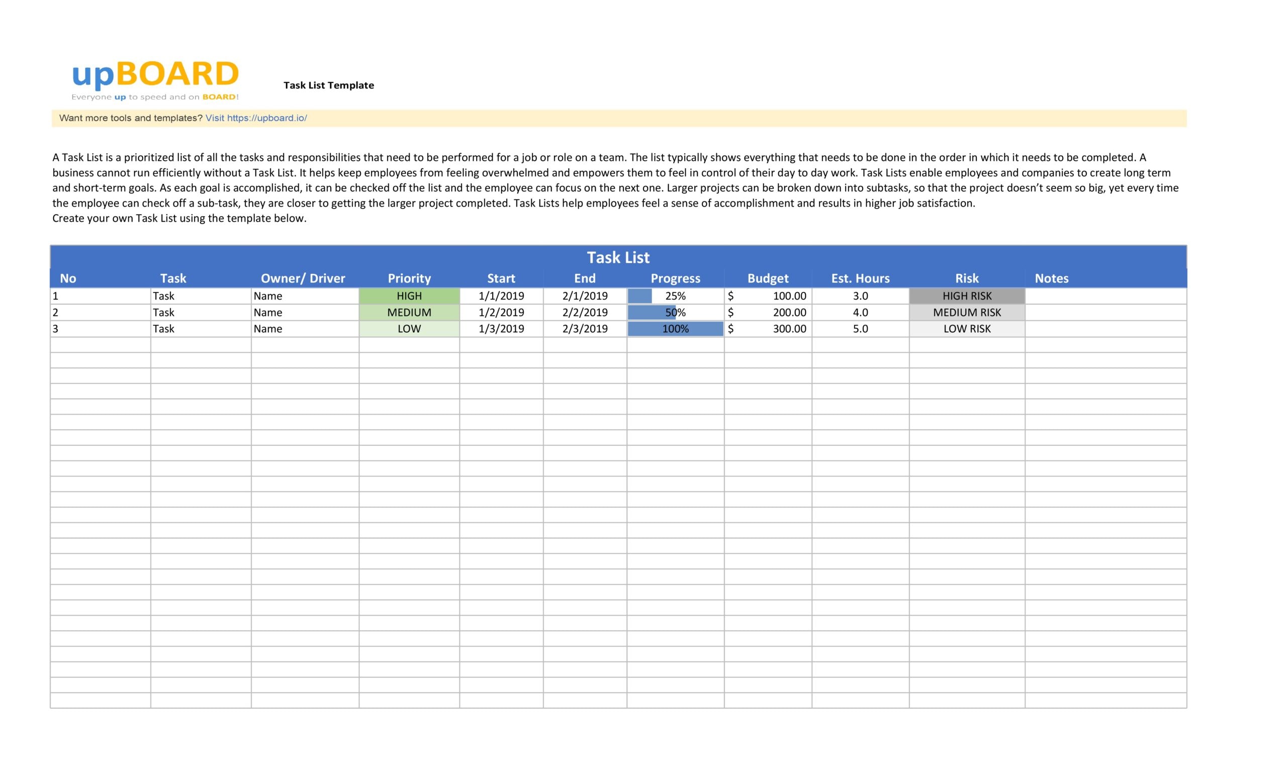 Task Checklist Template With Perecfent Complete - task list